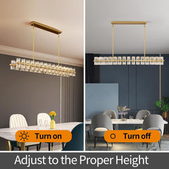 Rectangular Chandelier with 60 Lights and Clear K9 Crystal Shades