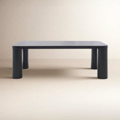 Rectangular Coffee Table, 48.03 in Wide, Black with Four Legs