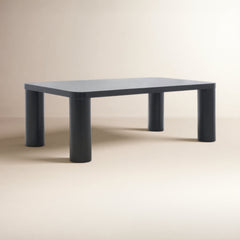 Rectangular Coffee Table, 48.03 in Wide, Black with Four Legs