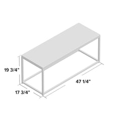 Rectangular Coffee Table, Black Metal Base with Marble-Pattern Top
