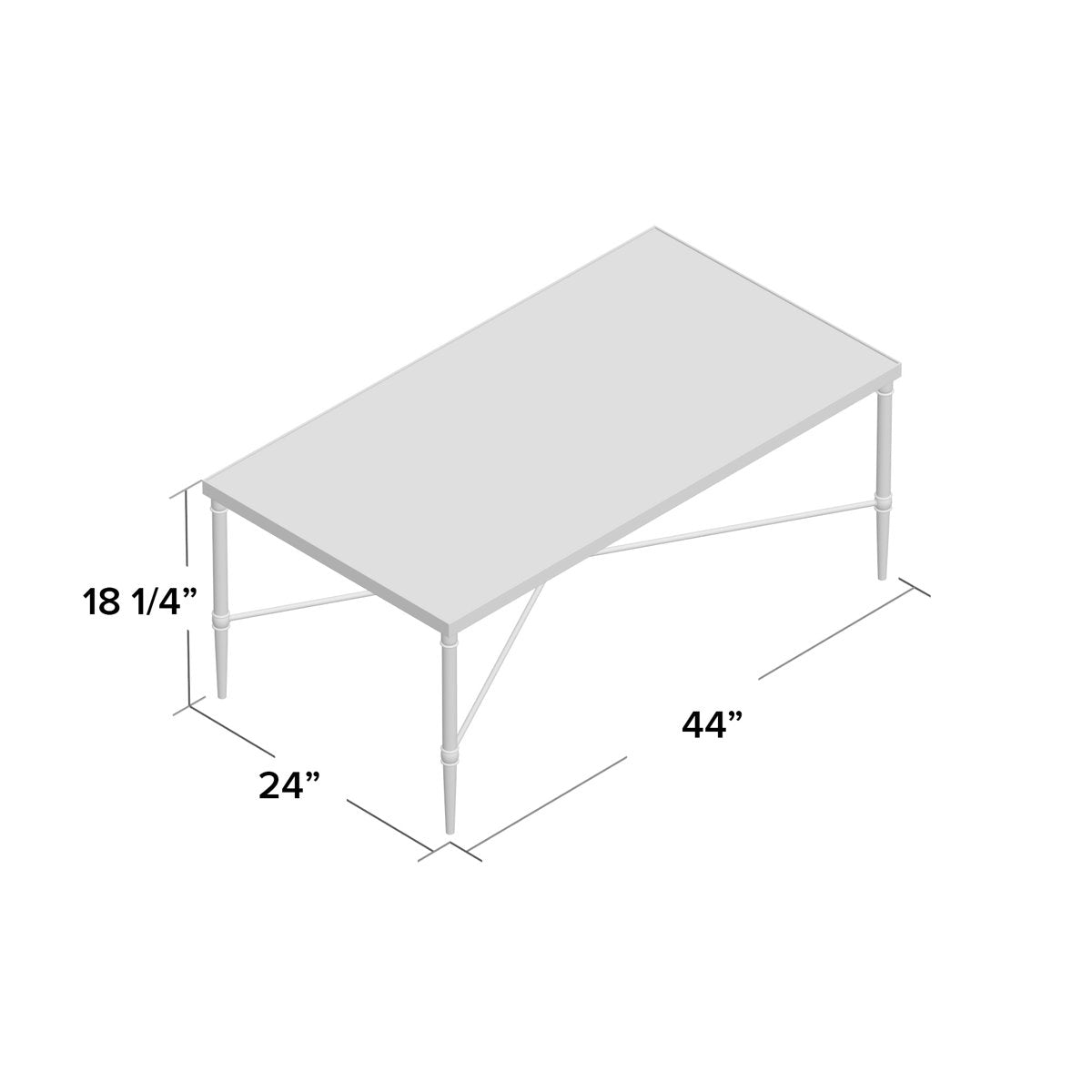 Rectangular Coffee Table with 5mm Tempered Glass Top and Bronze Metal Frame