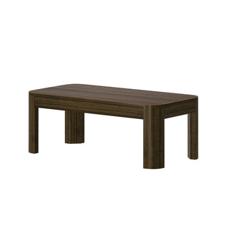 Rectangular Coffee Table with Solid Pine Wood Top and Base