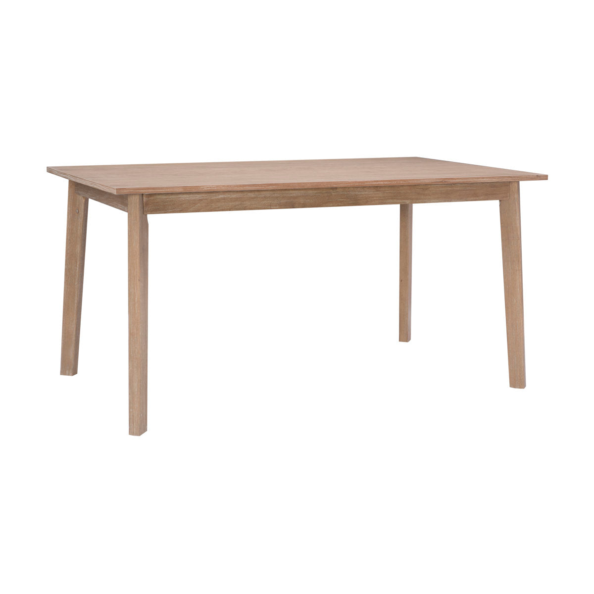 Rectangular Dining Table, Seats 6, Natural Rubberwood with Gloss Finish