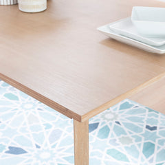 Rectangular Dining Table, Seats 6, Natural Rubberwood with Gloss Finish