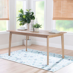 Rectangular Dining Table, Seats 6, Natural Rubberwood with Gloss Finish