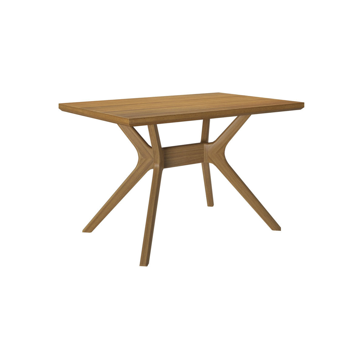 Rectangular Dining Table, Solid Pine Wood with Cross Legs in Pecan