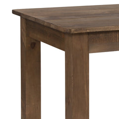 Rectangular Dining Table with Four Legs, Solid Pine, Antique Rustic