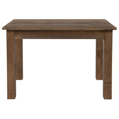 Rectangular Dining Table with Four Legs, Solid Pine, Antique Rustic
