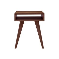 Rectangular End Table, Solid Bamboo with Open Cubby in Sable
