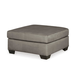 Rectangular Ottoman in Cobblestone Polyester with Espresso Legs