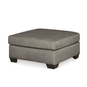 Rectangular Ottoman in Cobblestone Polyester with Espresso Legs