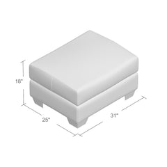 Rectangular Ottoman in Cobblestone Polyester with Espresso Legs