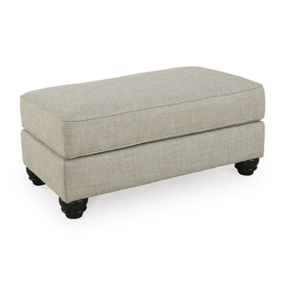 Rectangular Ottoman in Fog Polyester with Plastic Legs