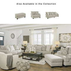 Rectangular Ottoman in Fog Polyester with Plastic Legs