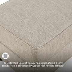 Rectangular Ottoman in Fog Polyester with Plastic Legs