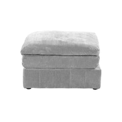Rectangular Ottoman with Microfiber Upholstery in Granite