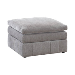 Rectangular Ottoman with Microfiber Upholstery in Granite