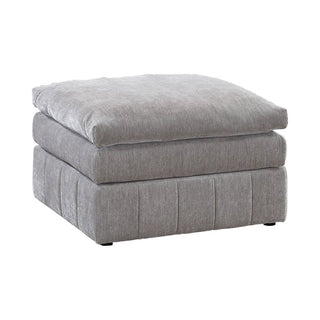 Rectangular Ottoman with Microfiber Upholstery in Granite