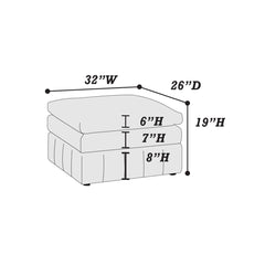 Rectangular Ottoman with Microfiber Upholstery in Granite