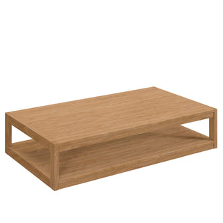 Rectangular Outdoor Coffee Table, 55 In Wide, Solid Wood in Natural