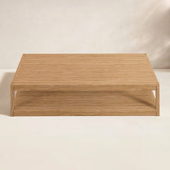 Rectangular Outdoor Coffee Table, 55 In Wide, Solid Wood in Natural