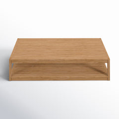 Rectangular Outdoor Coffee Table, 55 In Wide, Solid Wood in Natural