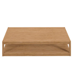 Rectangular Outdoor Coffee Table, 55 In Wide, Solid Wood in Natural