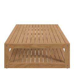 Rectangular Outdoor Coffee Table, 55 In Wide, Solid Wood in Natural