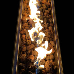 Rectangular Propane Fire Pit Table, 42 in W, Black Powder Coated Steel