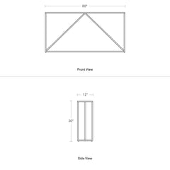 Rectangular Table, 60 Inch Wide, Walnut with Glossy Finish