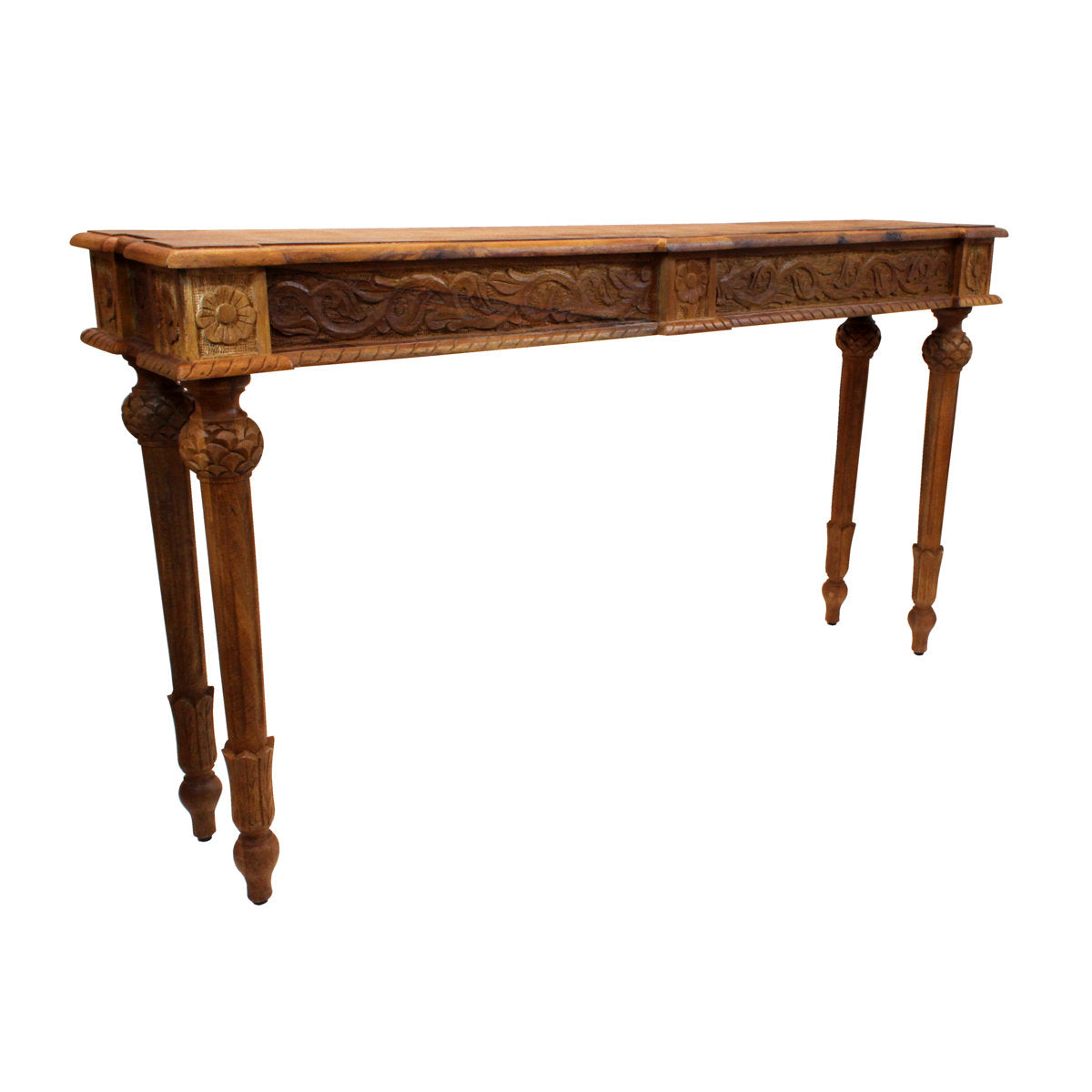 Rectangular Table in Solid Wood with Walnut Top and White Base