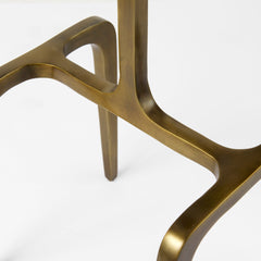 Rectangular Table, White Marble Top with Gold Metal Base
