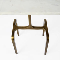 Rectangular Table, White Marble Top with Gold Metal Base