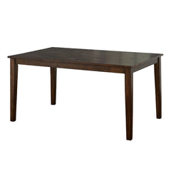 Rectangular Table with Solid Wood Four-Leg Base, Brown