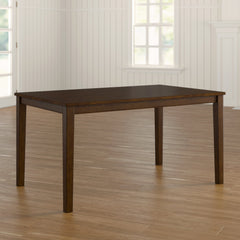 Rectangular Table with Solid Wood Four-Leg Base, Brown