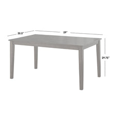 Rectangular Table with Solid Wood Four-Leg Base, Brown