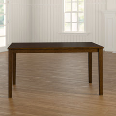 Rectangular Table with Solid Wood Four-Leg Base, Brown