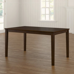 Rectangular Table with Solid Wood Four-Leg Base, Brown