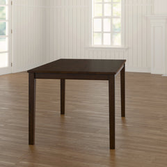 Rectangular Table with Solid Wood Four-Leg Base, Brown