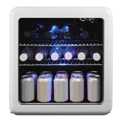 Retro Beverage Cooler, 1.7 Cu. Ft., 10 Can Capacity, Glass Door