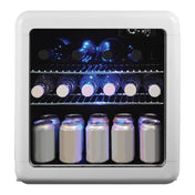 Retro Beverage Cooler, 1.7 Cu. Ft., 10 Can Capacity, Glass Door