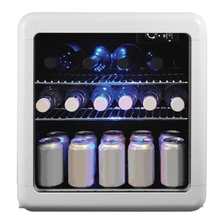 Retro Beverage Cooler, 1.7 Cu. Ft., 10 Can Capacity, Glass Door