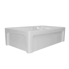 Reversible Apron Front Kitchen Sink, Double Bowl Fireclay in White