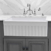 Reversible Fireclay Kitchen Sink, 30 Inch Single Bowl in White