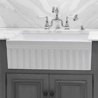 Reversible Fireclay Kitchen Sink, 30 Inch Single Bowl in White