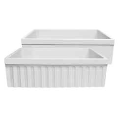 Reversible Fireclay Kitchen Sink, 30 Inch Single Bowl in White