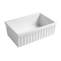 Reversible Fireclay Kitchen Sink, 30 Inch Single Bowl in White