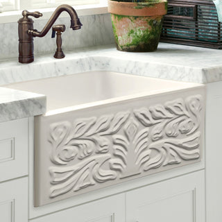 Reversible Fireclay Kitchen Sink, Single Bowl, 30 Inch in Biscuit