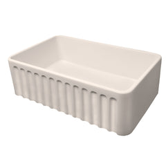 Reversible Fireclay Kitchen Sink, Single Bowl, 30 Inch in Biscuit