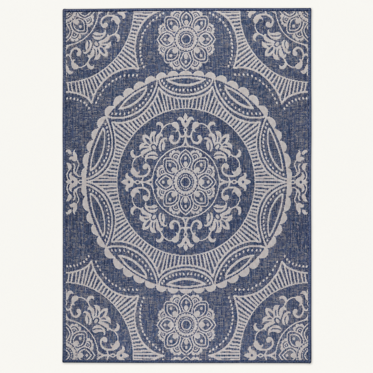 Full rug | the whole rug flat on a plain backdrop, no furniture